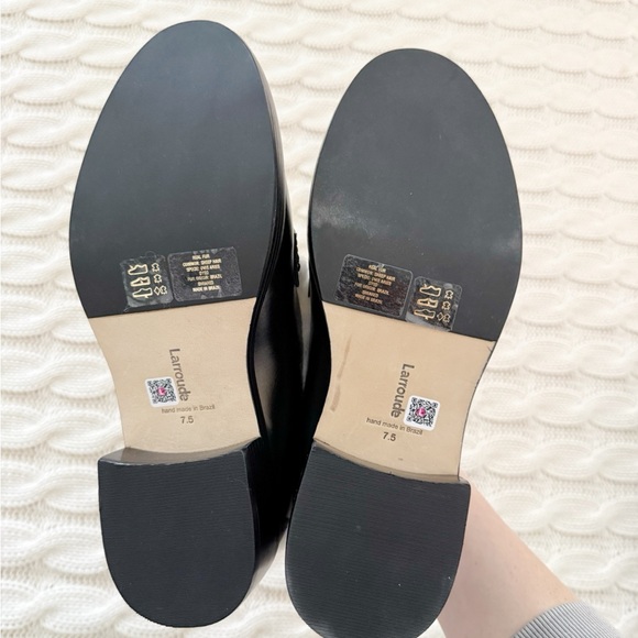 Larroudé Women's Bobbie Shearling Trim Block Heel Loafers - Picture 4 of 8